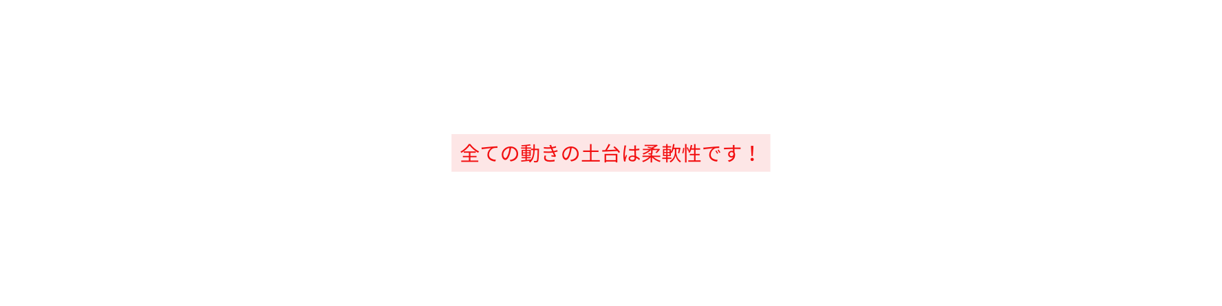 全ての動きの土台は柔軟性です